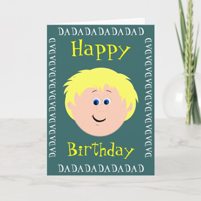 Tarjeta Papá del pelo rubio de cumpleaños del hijo (Anverso)