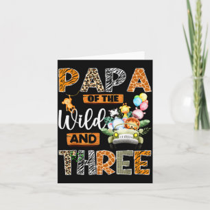 Tarjeta Papa del Salvaje y Cumpleaños número 3 de Niño Saf
