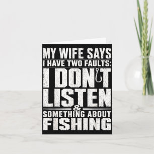 Tarjeta Papá divertido de pesca al esposo de la esposa día