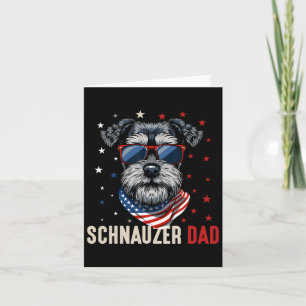 Tarjeta Papá divertido de Schnauzer EE. UU. estrellas 4 de