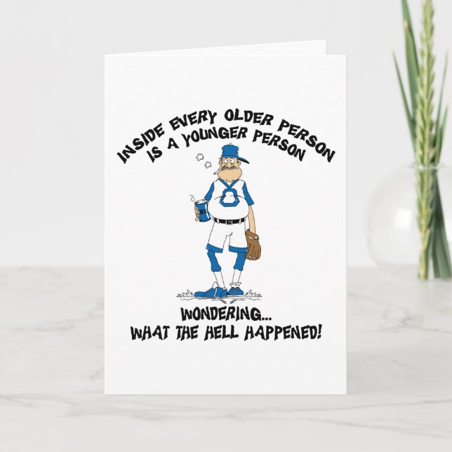 Tarjeta Papá divertido del béisbol del día de padre (Anverso)