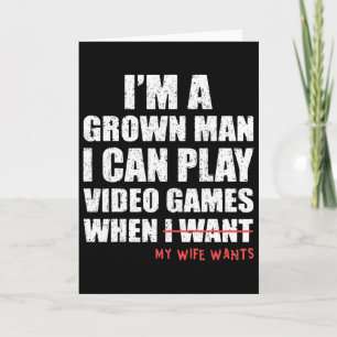 Tarjeta Papá divertido jugador Puedo jugar videojuegos cua