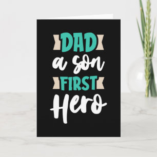 Tarjeta Papá e hijo Primer Héroe