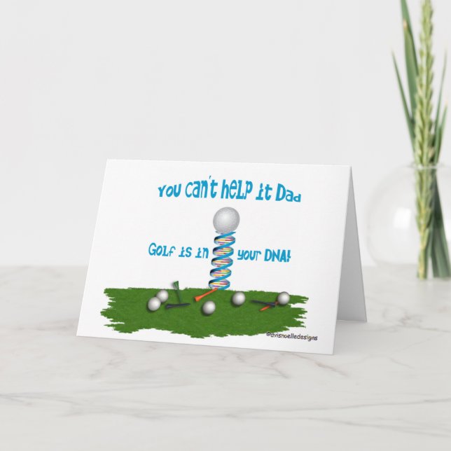 Tarjeta ¡Papá, el golf está en tu ADN! (Anverso)