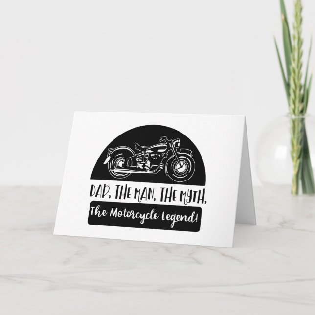 Tarjeta Papá el hombre mito la leyenda de la motocicleta e (Anverso)