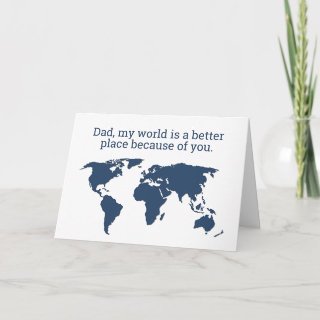 Tarjeta Papá, el mundo es un lugar mejor por ti (Anverso)