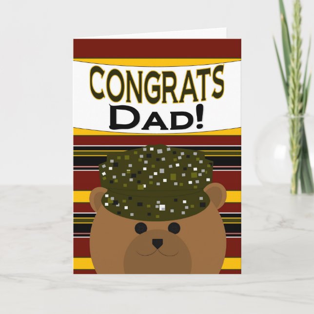 Tarjeta Papá - ¡El soldado del ejército felicita! (Anverso)