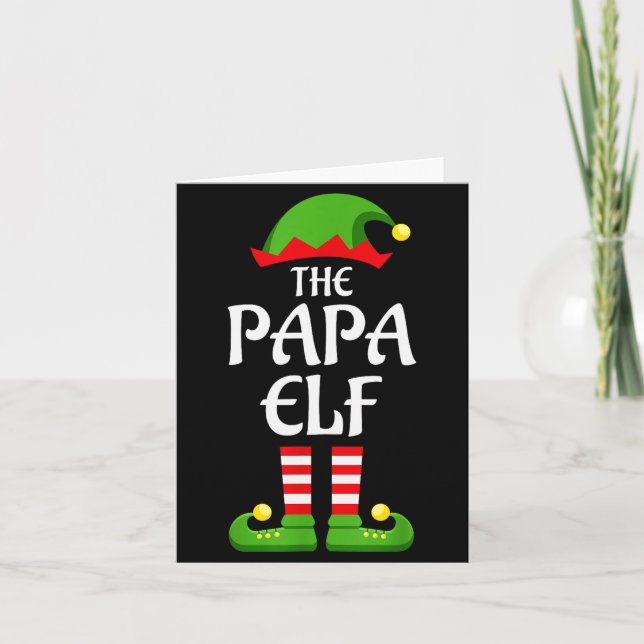 Tarjeta Papa Elf Family Matching Group Christmas Dad  (Anverso)