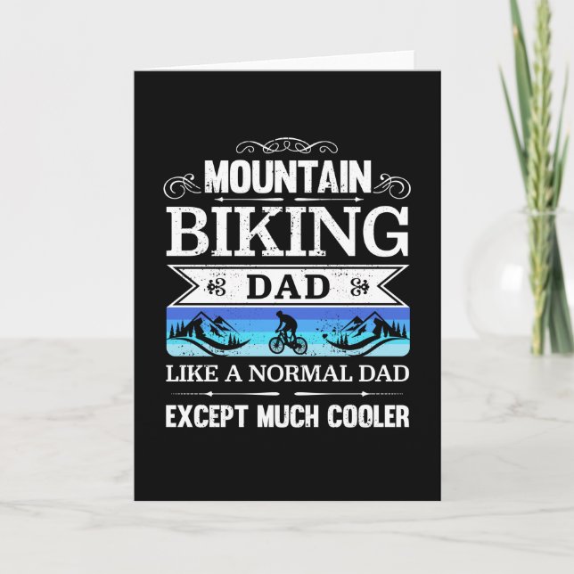 Tarjeta Papá en bicicleta de montaña - Regalo del Día del  (Anverso)