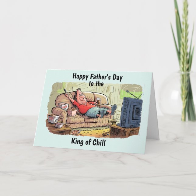 Tarjeta Papá en el sofá el día del padre personalizado (Anverso)