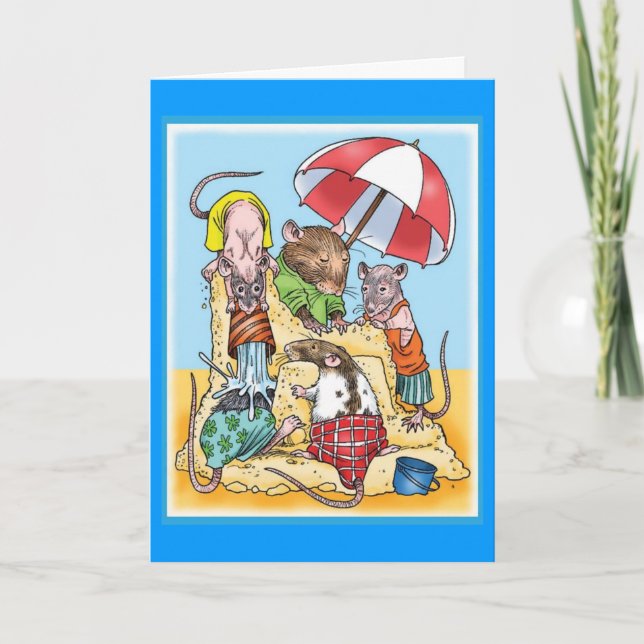 Tarjeta Papá en la playa (Anverso)