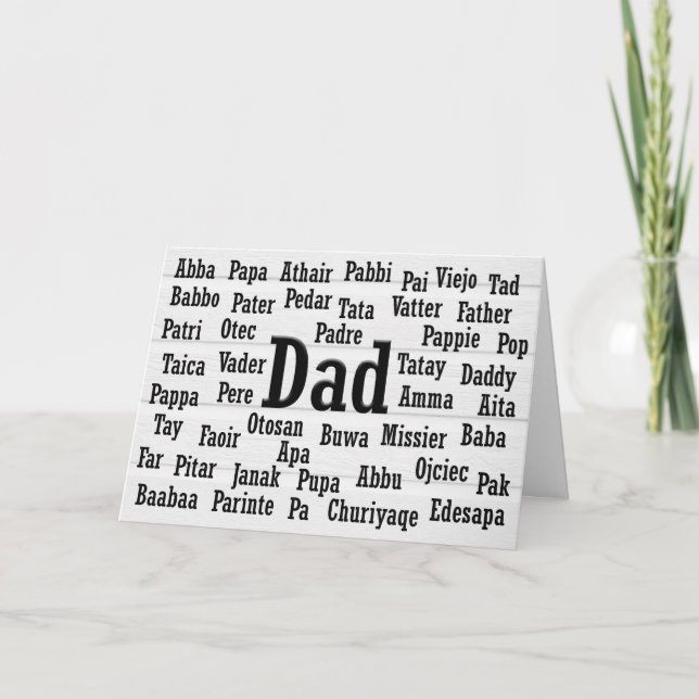 Tarjeta Papá en muchos idiomas (Anverso)