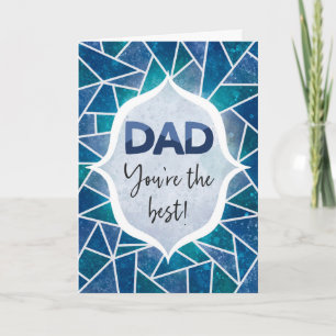 Tarjeta Papá eres el mejor Feliz Día del Padre Azul