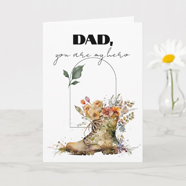 Tarjeta Papá eres mi héroe Feliz Día del Padre  (Planta pequeña)