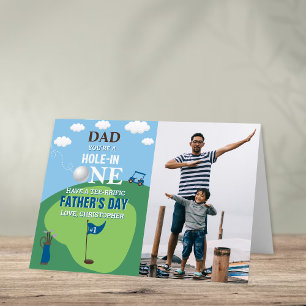 Tarjeta Papá, eres un agujero en la foto del Día del Padre