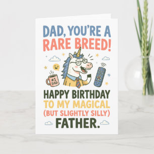 Tarjeta Papá, eres una rara raza Cumpleaños del Día del Pa