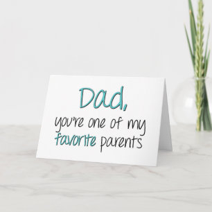Tarjeta Papá, eres uno de mis padres favoritos, el día del