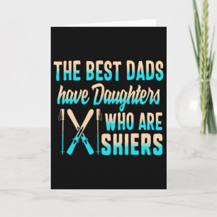 Tarjeta Papá Esquí Hijas Esquiadoras Día del Padre Papá Es