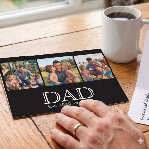 Tarjeta Papa Est. Blanco Negrita Texto Mínimo 3 Fotos