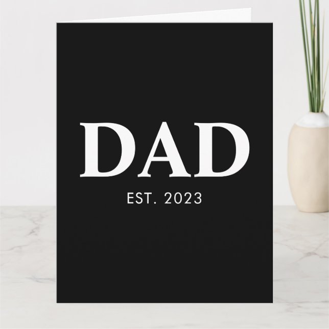 Tarjeta Papá Estableció Día del Padre Mínimo Simple (Anverso)