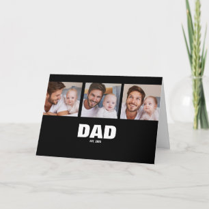Tarjeta Papá Estableció Moderno Negro 3 Foto Día del Padre