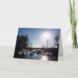 Tarjeta Papá feliz cumpleaños en el lago