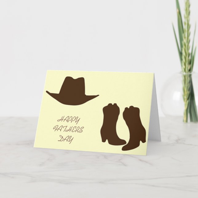 Tarjeta Papá feliz del vaquero del día de padres (Anverso)
