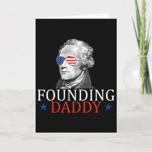 Tarjeta Papá Fundador Alexander Hamilton 4 de Julio