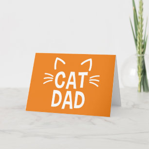 Tarjeta Papá Gato Con Orejas Y Whiskers