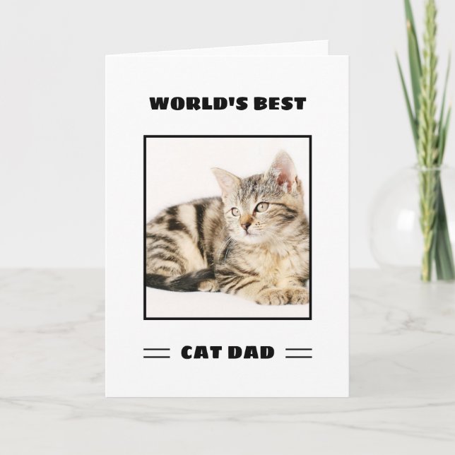 Tarjeta Papá Gato Más Bueno del Mundo Foto Personalizada (Anverso)