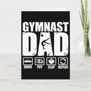 Tarjeta Papá gimnasta divertido Orgulloso padre de gimnasi