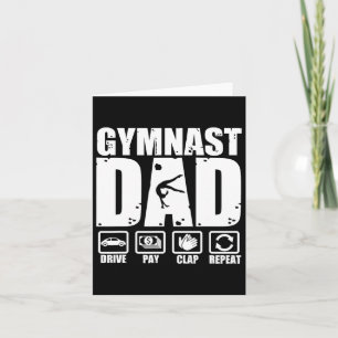 Tarjeta Papá Gimnasta Divertido Orgulloso Padre Gimnasia H