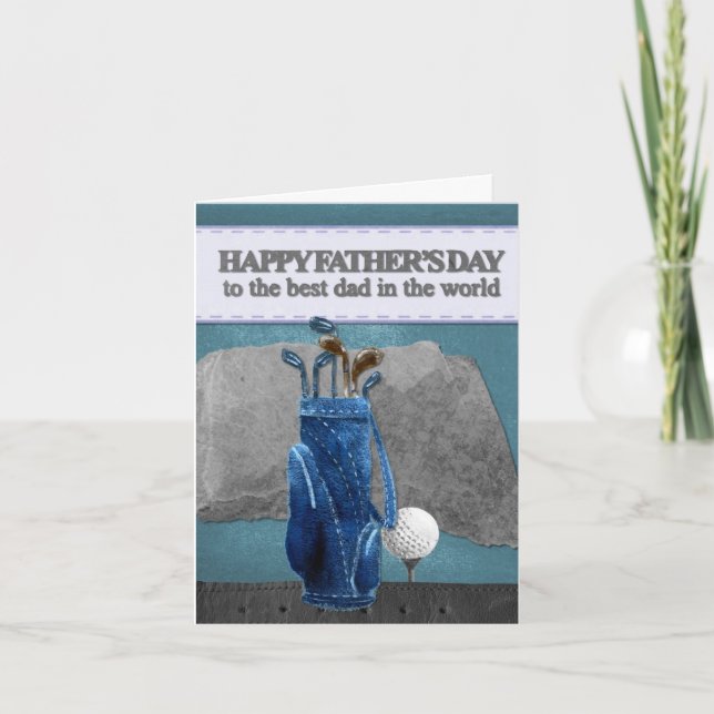 Tarjeta Papá Golf Día del Padre Personalizado (Anverso)