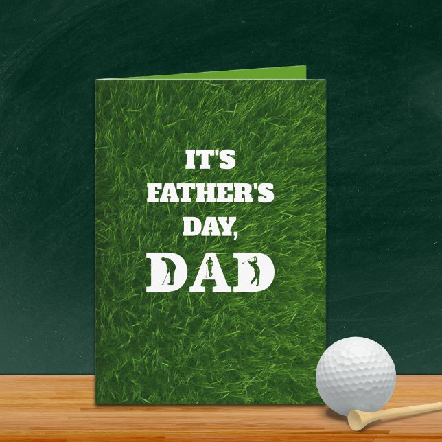 Tarjeta Papá Golfista Día del Padre o Cumpleaños Texto Per (This custom text card is the perfect card for a golfer dad's birthday or Father's Day.)