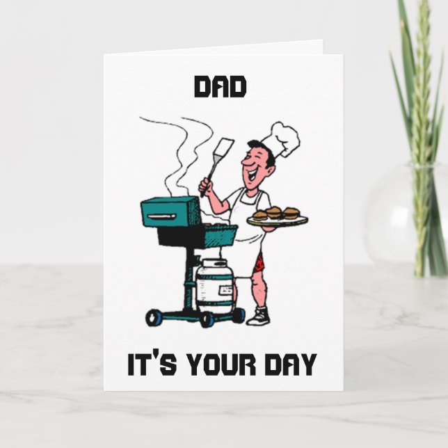 TARJETA PAPÁ "GRILLIN" POR SU *CUMPLEAÑOS* O EL *DÍA DEL P (Anverso)
