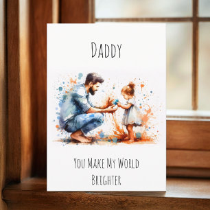 Tarjeta Papá, haces de mi mundo un feliz día del padre