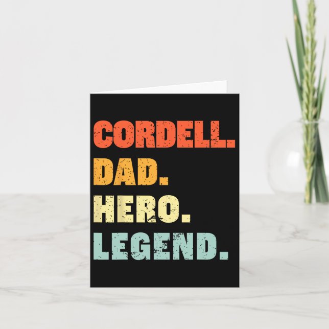 Tarjeta Papá Héroe Leyenda Nombre Personalizado Día del Pa (Anverso)