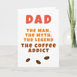 Tarjeta Papá Hombre Mito Leyenda Adicto al Café Padre Dive