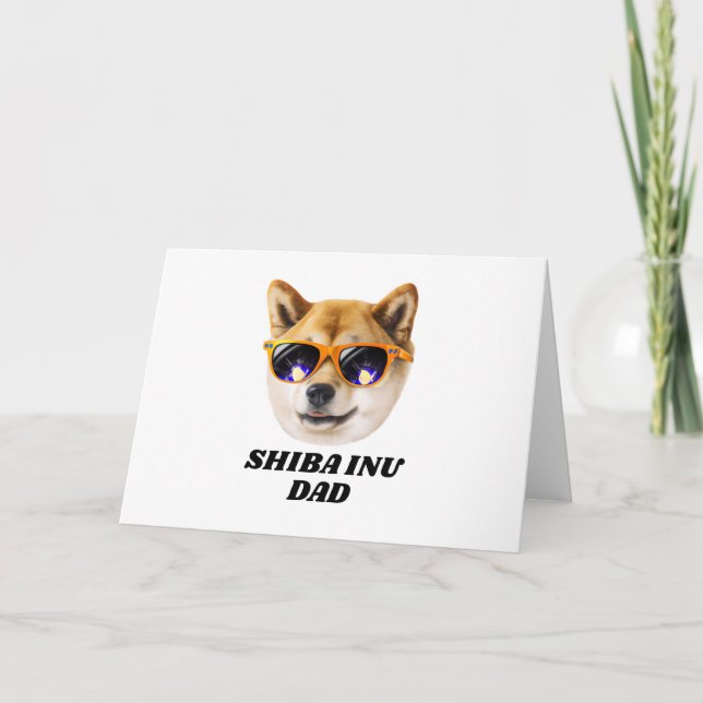 Tarjeta Papá Inu Shiba de Guay con anteojos para el día de (Anverso)