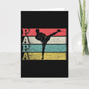 Tarjeta Papa Kickboxing Retro Vintage Silueta de Kickbox F
