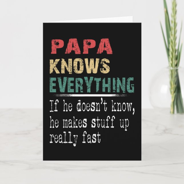 Tarjeta Papa Knows Everything - Christmas Grandpa Gift  (Anverso)