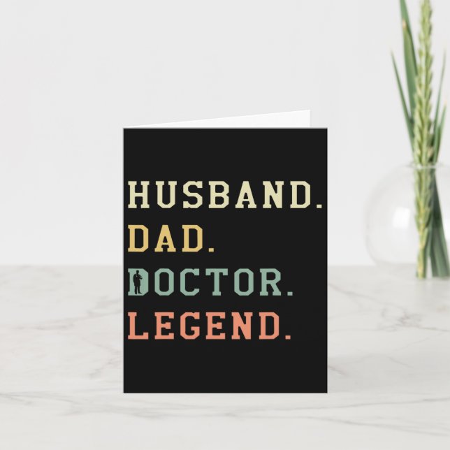 Tarjeta Papá Médica Leyenda Médico Retro (Anverso)