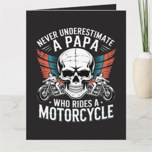 Tarjeta Papa Motero Que Monta En Motocicleta