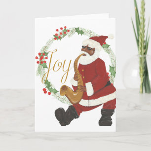 Tarjeta Papá Noel afroamericano