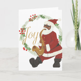 Tarjeta Papá Noel afroamericano
