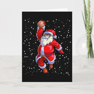 Tarjeta Papá Noel afroamericano baloncesto Afro