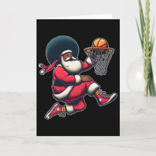 Tarjeta Papá Noel afroamericano de Navidad retro Sketch
