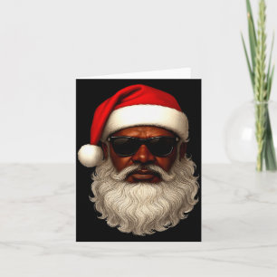 Tarjeta Papá Noel Afroamericano Pijama de Navidad Genial N