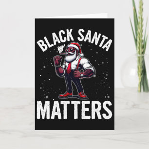 Tarjeta Papá Noel afroamericano pijama de Navidad para hom