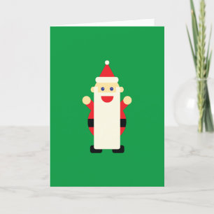 Tarjeta Papá Noel Barba Larga Caricatura Divertido Lindo N